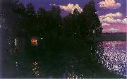 Stanislaw Ignacy Witkiewicz Landscape by night painting